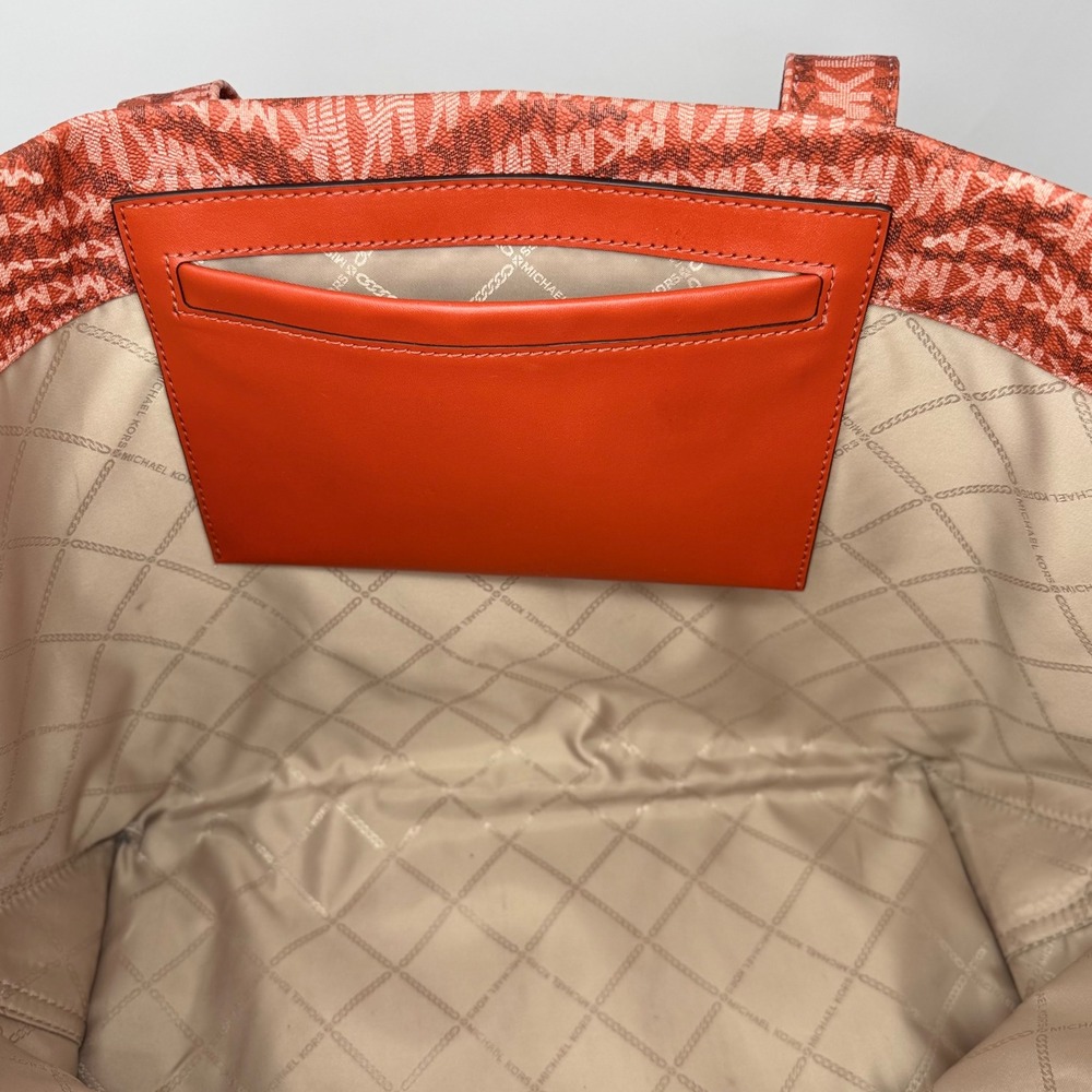 Michael Kors "The Michael" XLarge Animal Print Logo Tote Bag Dark Orange Zebra - Picture 6 of 10
